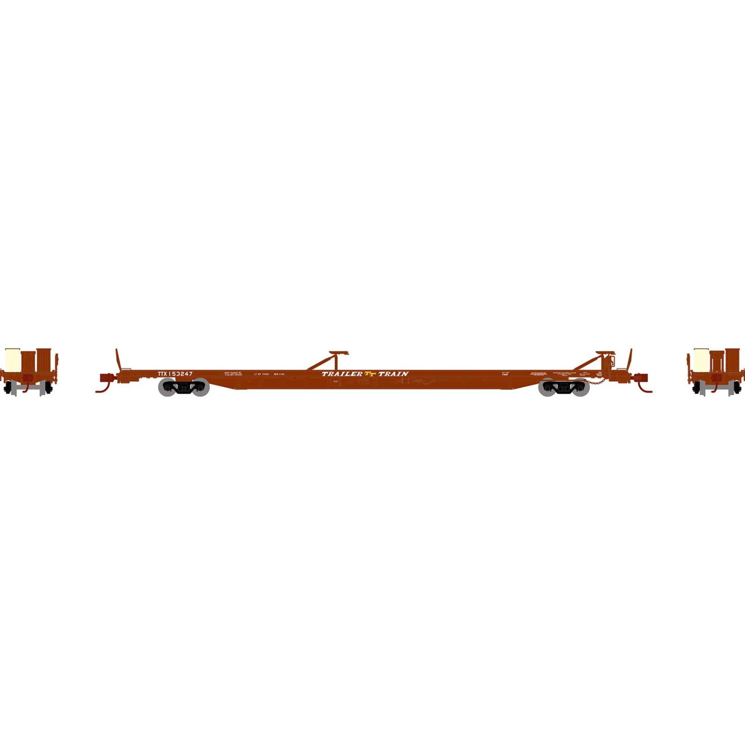 Athearn N F89F Trailer, TTX/Brown #153247 3 Athearn N F89F Trailer, TTX/Brown #153247