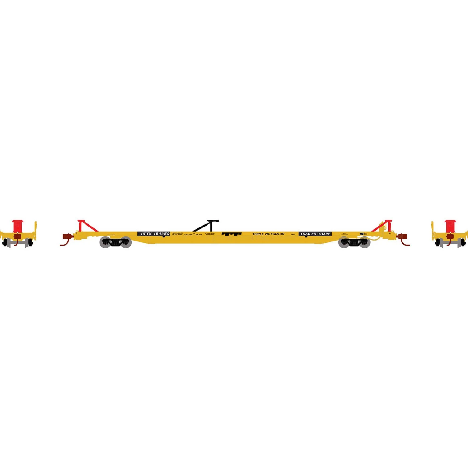 Athearn N F89F Trailer, RTTX/Yellow #154350 3 Athearn N F89F Trailer, RTTX/Yellow #154350