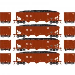 Athearn HO RTR 40' 3-Bay Ribbed Hopper with Load, BNSF (4)