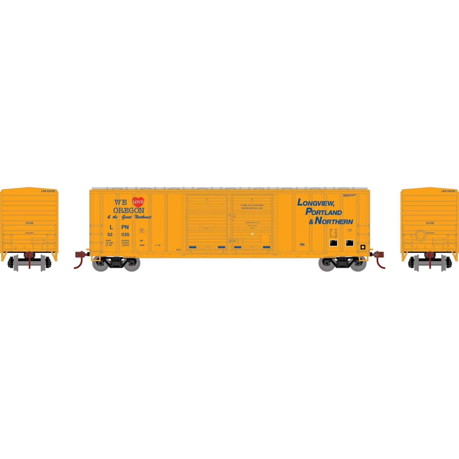 Athearn HO 50' FMC 5077 Double Door Box, LPN #52035 3 Athearn HO 50' FMC 5077 Double Door Box, LPN #52035