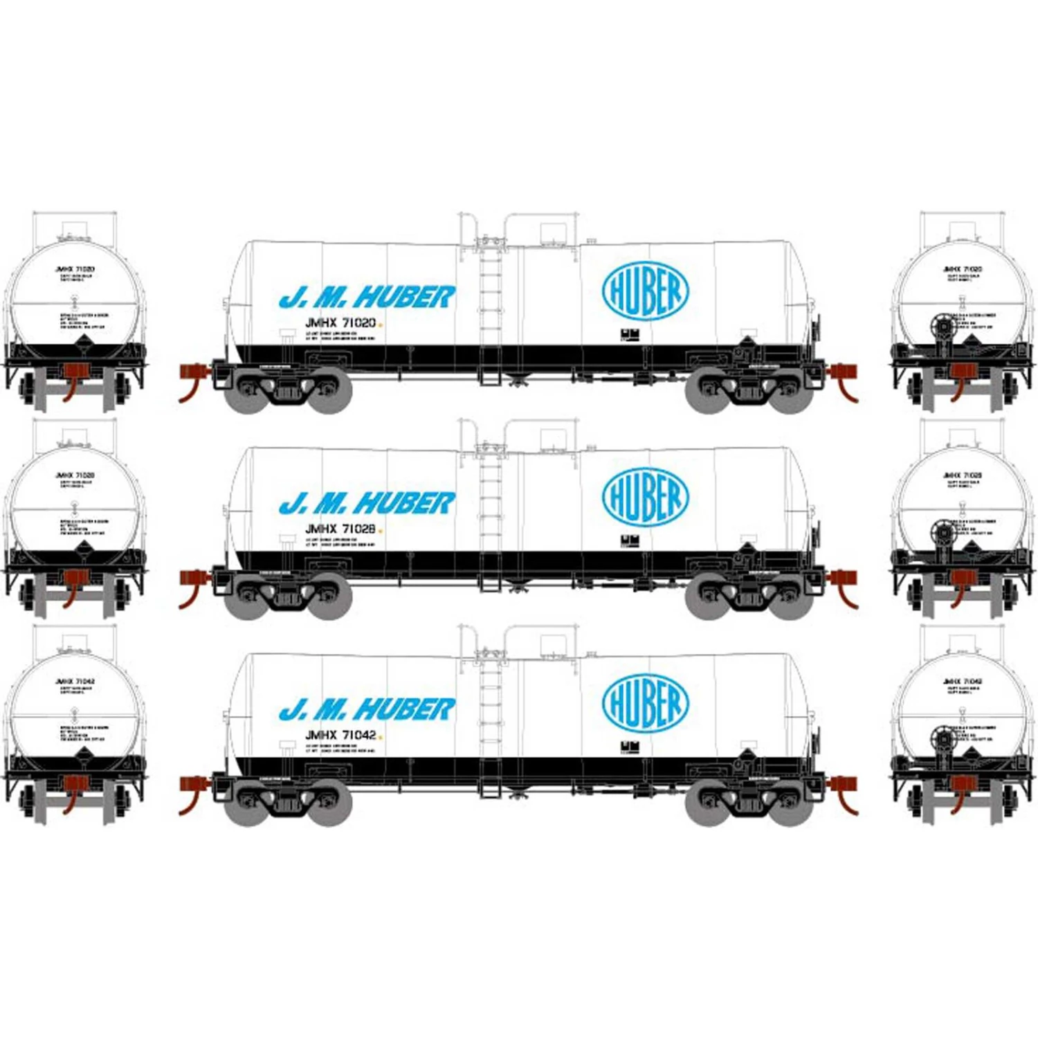 Athearn HO RTR 16,000-Gallon Clay Slurry Tank, JMXH #1 (3) 3 Athearn HO RTR 16,000-Gallon Clay Slurry Tank, JMXH #1 (3)