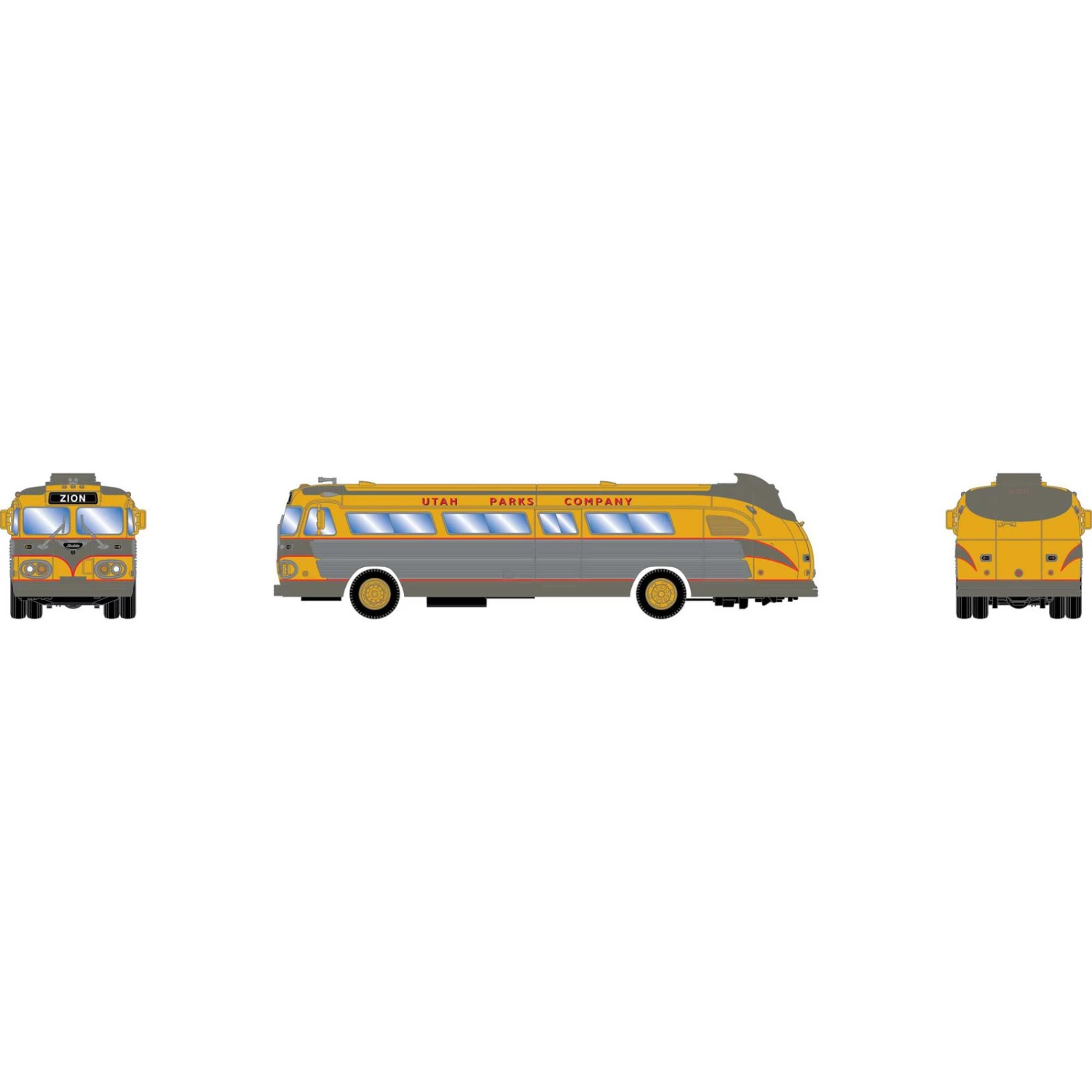 Athearn N Intercity Bus, Zion 3 Athearn N Intercity Bus, Zion