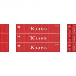 Athearn N 40' Corrugated Low-Cube Container, K Line #1 (3)