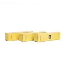Athearn N 40' Corrugated HC Container, MSC/Yellow #2 (3)