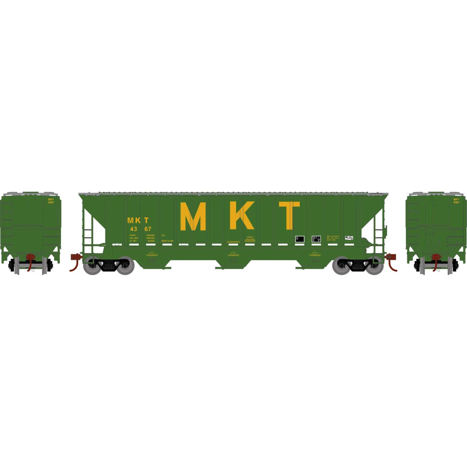 Athearn HO RTR PS 4740 Covered Hopper, MKT #4367 3 Athearn HO RTR PS 4740 Covered Hopper, MKT #4367