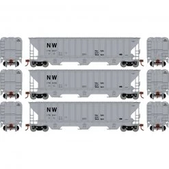 Athearn HO RTR PS 4740 Covered Hopper, N&W (3)