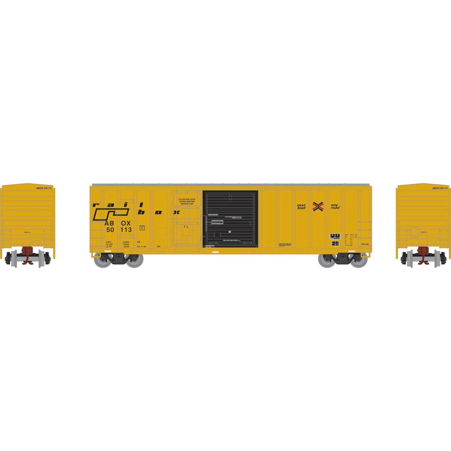 Athearn N 50' FMC Combo Door Box, ABOX, Late #50113 3 Athearn N 50' FMC Combo Door Box, ABOX, Late #50113