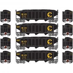 Athearn N 40' 3-Bay Ribbed Hopper with Load, B&O #2 (4)
