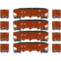 Athearn N 40' 3-Bay Ribbed Hopper with Load, BNSF #1 (4)
