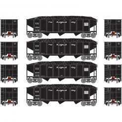 Athearn N 40' 3-Bay Ribbed Hopper with Load, CG #1 (4)