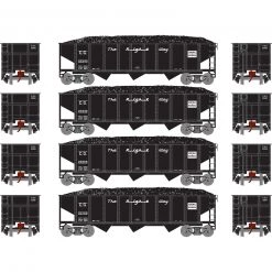 Athearn N 40' 3-Bay Ribbed Hopper with Load, CG #2 (4)