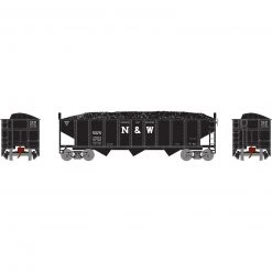 Athearn N 40' 3-Bay Ribbed Hopper with Load, N&W #28810