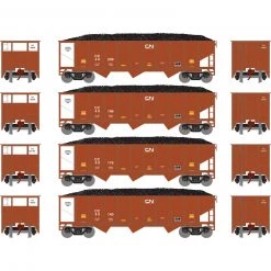 Athearn N 40' 3-Bay Ribbed Hopper with Load, CC #1 (4)