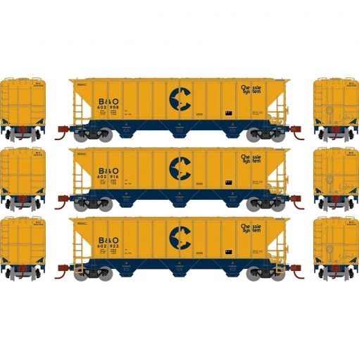 Athearn N PS 4427 Covered Hopper, B&O (3) -Athearn Sales Shop ATH27406 A00 KQO8V553