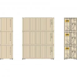 Athearn HO RTR 20' Corrugated Container, CKRU #2 (3)