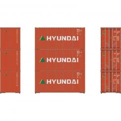 Athearn HO RTR 20' Corrugated Container, HDMU #2 (3)