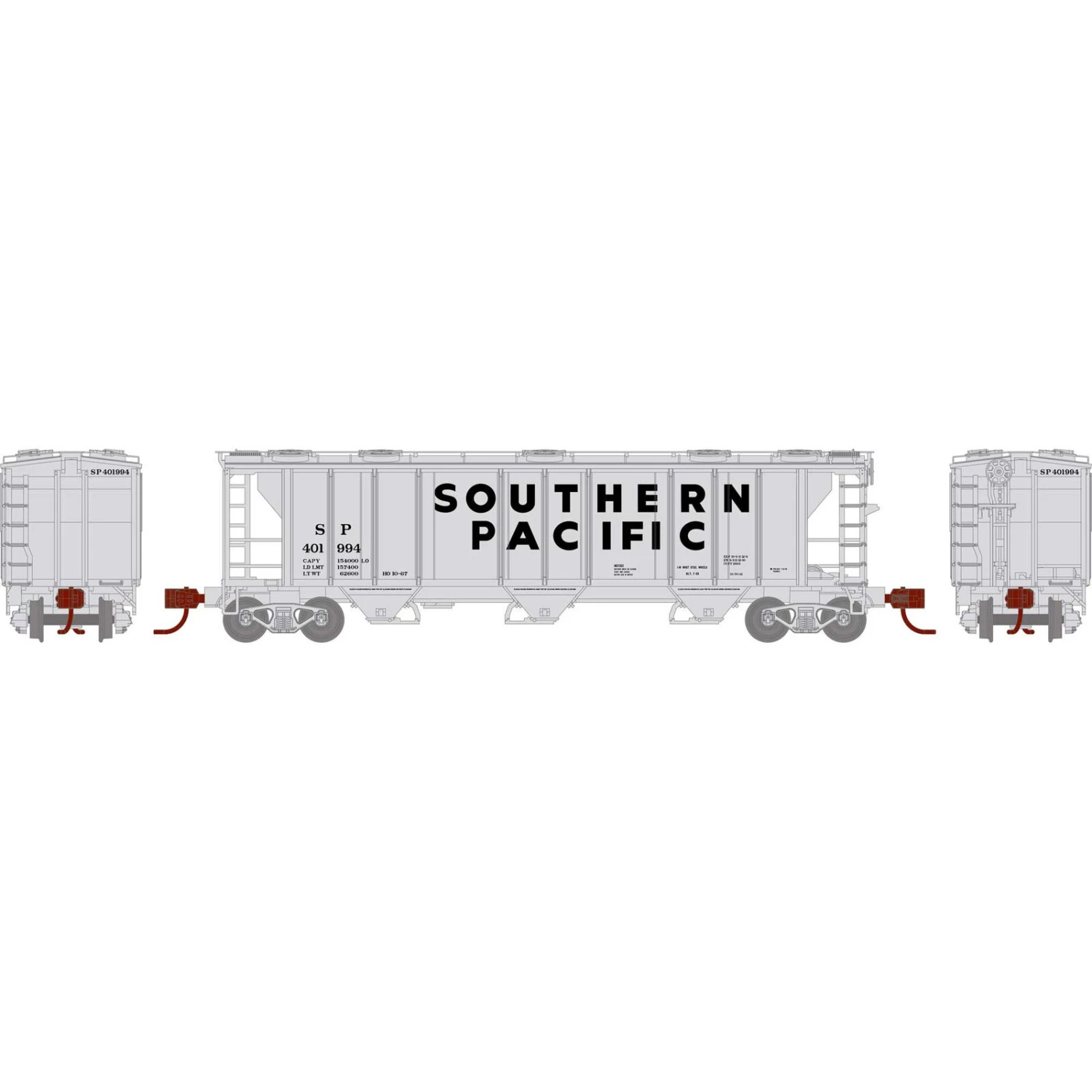 Athearn N PS-2 2893 3-Bay Covered Hopper, SP #401994 3 Athearn N PS-2 2893 3-Bay Covered Hopper, SP #401994