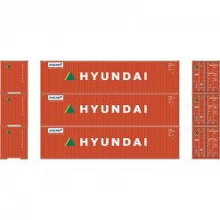 Athearn HO RTR 40' Corrugated Container, Hyundai (3)