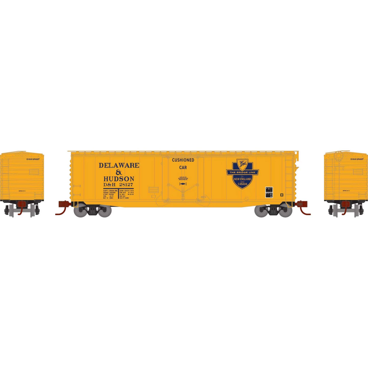 Athearn N 50' PS-1 Plug Door Smooth Side Box, D&H #28127 3 Athearn N 50' PS-1 Plug Door Smooth Side Box, D&H #28127
