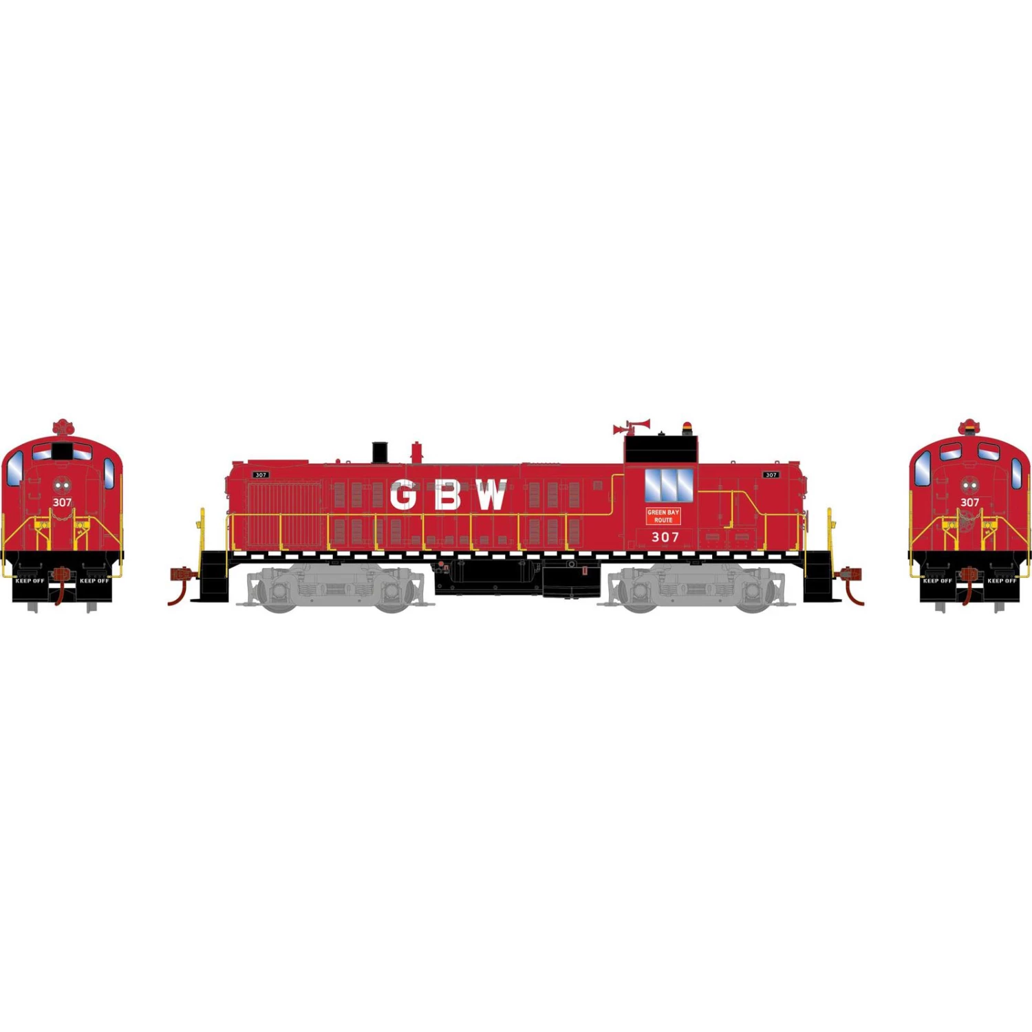 Athearn HO RTR RS-3, GB&W #307 3 Athearn HO RTR RS-3, GB&W #307