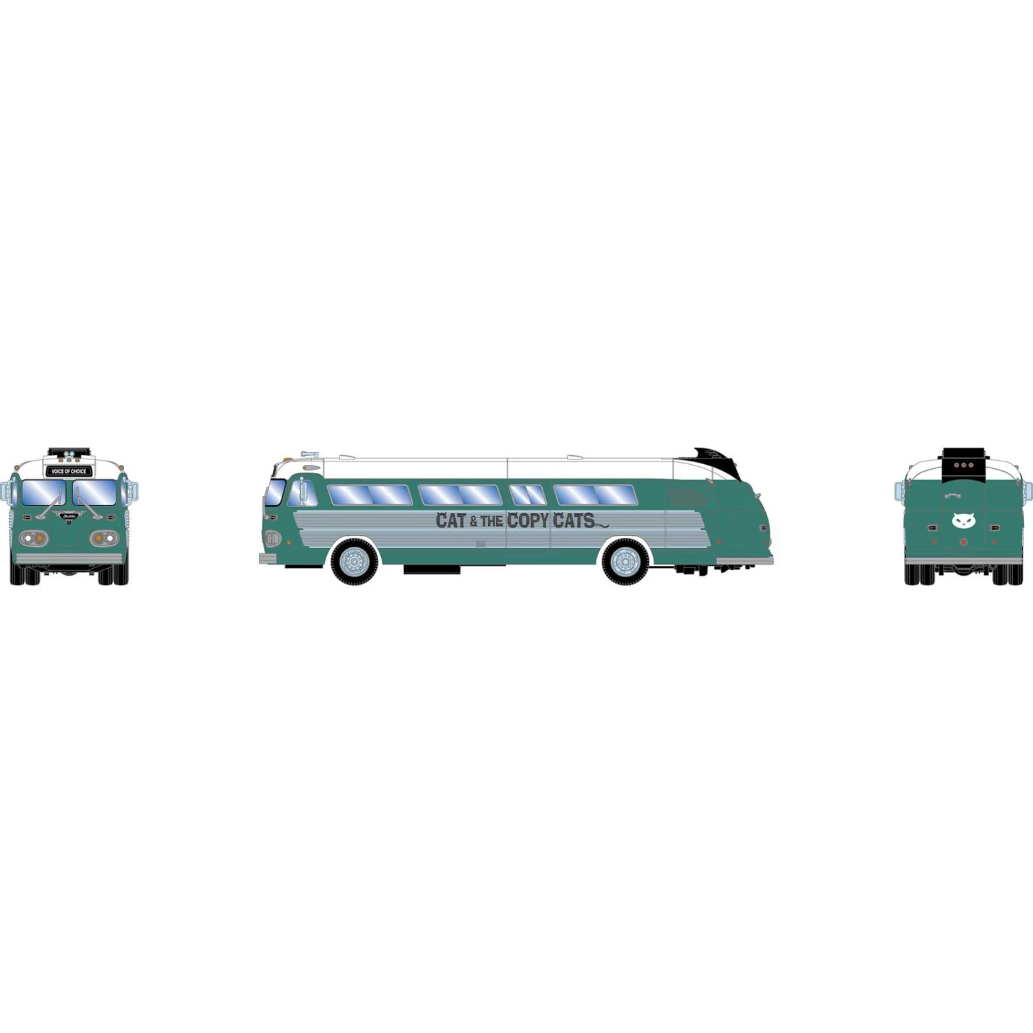 Athearn HO Intercity Bus, Band Cat and the Copy Cats 3 Athearn HO Intercity Bus, Band Cat and the Copy Cats