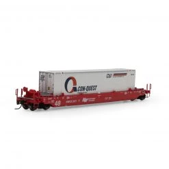 Athearn N 48' Husky Stack Well,NWCX/48' Conqust#977-270101
