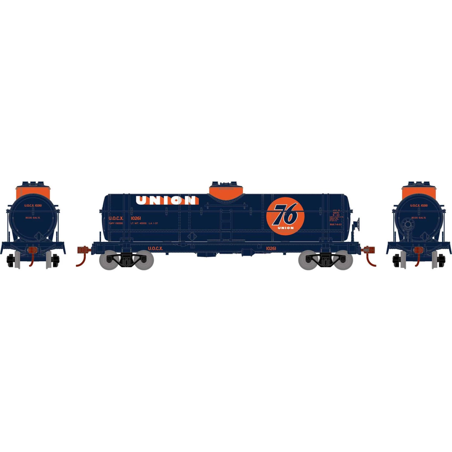Athearn HO 1-Dome Tank, Union Oil/UOCX #10261 3 Athearn HO 1-Dome Tank, Union Oil/UOCX #10261