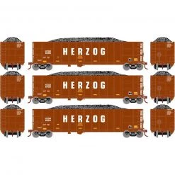 Athearn N Thrall High Side Gondola/Load,Herzog/Brown #3(3)