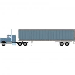 Athearn HO Kenworth Tractor & Trailer, Blue-Metallic
