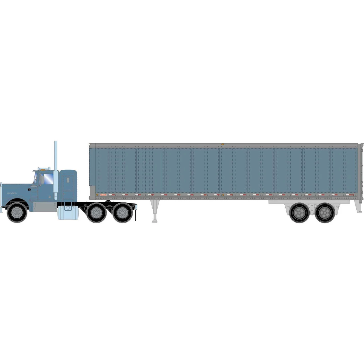 Athearn HO Kenworth Tractor & Trailer, Blue-Metallic 3 Athearn HO Kenworth Tractor & Trailer, Blue-Metallic