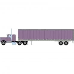 Athearn HO Kenworth Tractor & Trailer, Purple-Metallic
