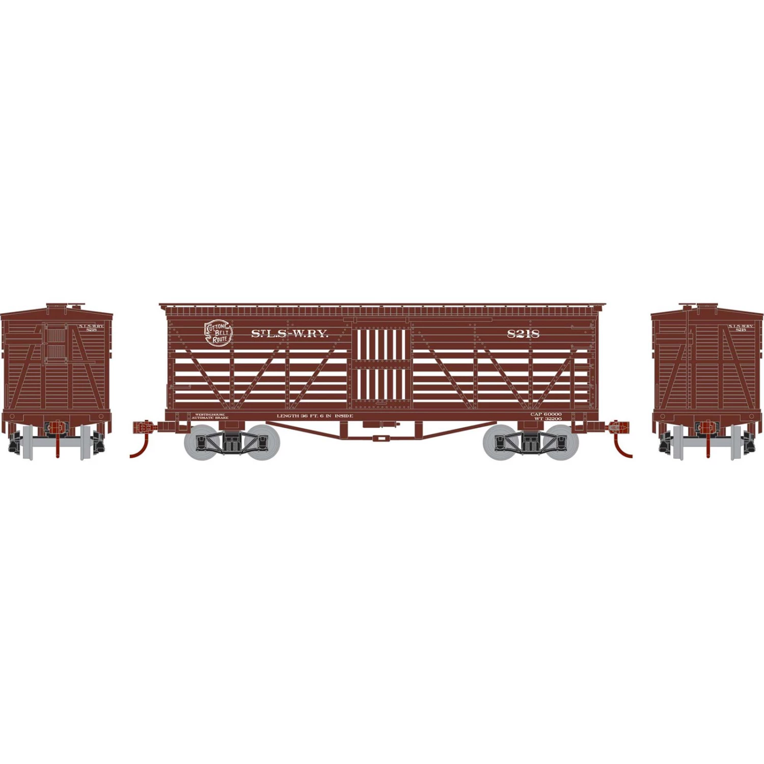 Athearn N 36' Old Time Stock Car, SSW #8218 3 Athearn N 36' Old Time Stock Car, SSW #8218