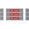 Athearn HO 40' Smooth Side Containers, KKLU #1 (3)