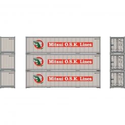 Athearn HO 40' Smooth Side Containers, MOLU #2 (3)