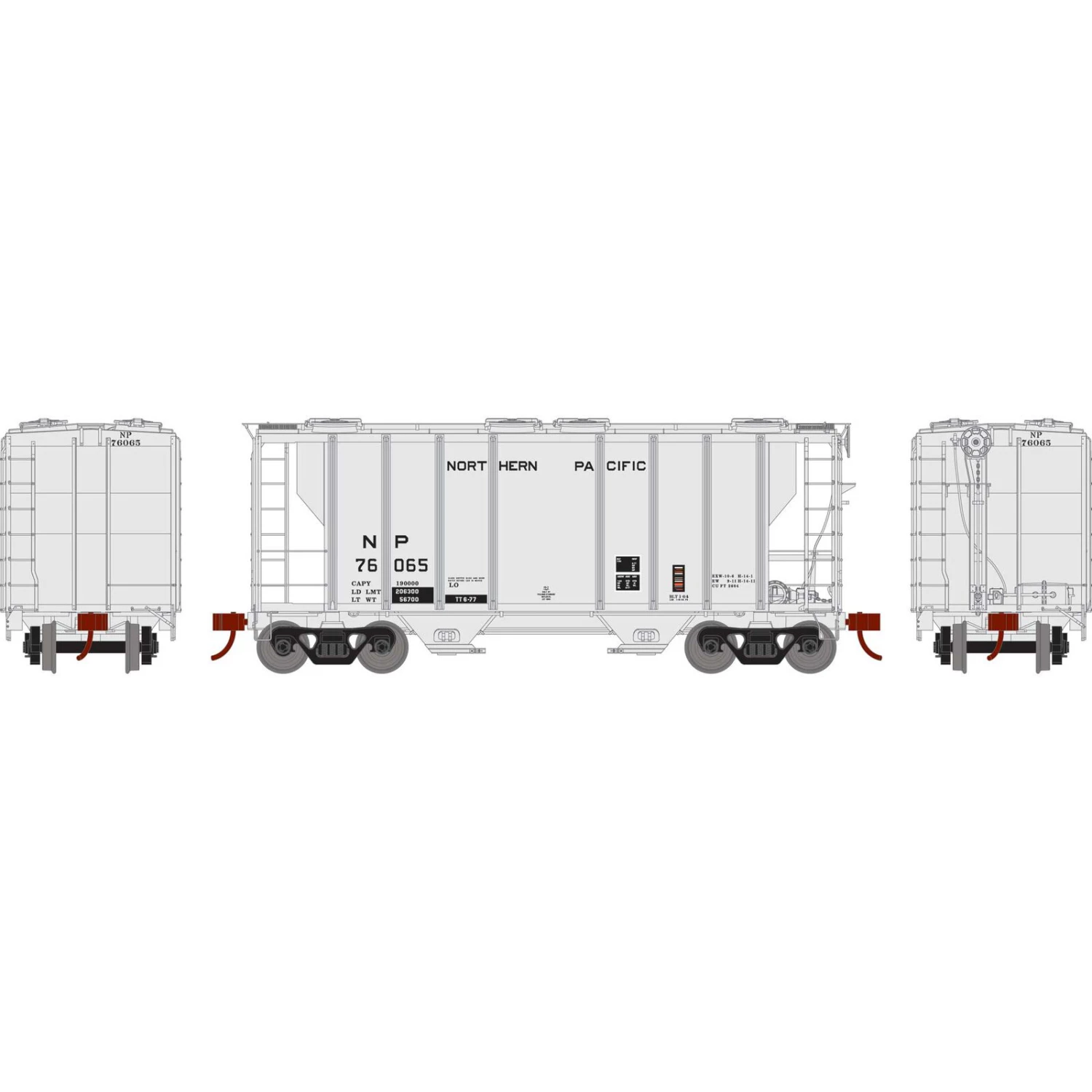 Athearn HO RTR PS-2 2600 Covered Hopper, NP/1977 #76065 3 Athearn HO RTR PS-2 2600 Covered Hopper, NP/1977 #76065
