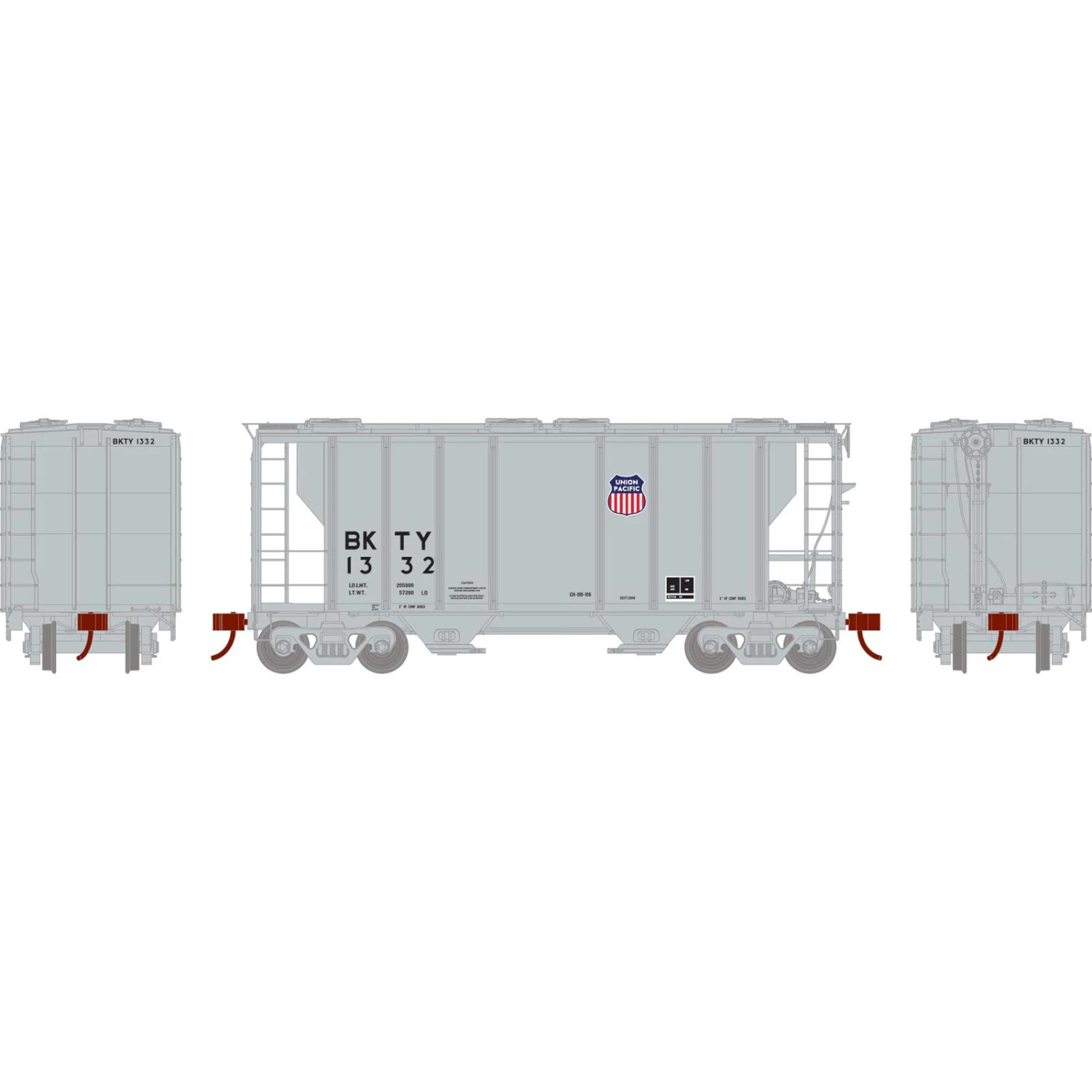 Athearn HO RTR PS-2 2600 Covered Hopper, UP #1332 3 Athearn HO RTR PS-2 2600 Covered Hopper, UP #1332