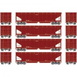 Athearn HO RTR 40' Offset Hopper with Load, Data/Brown No # (4)
