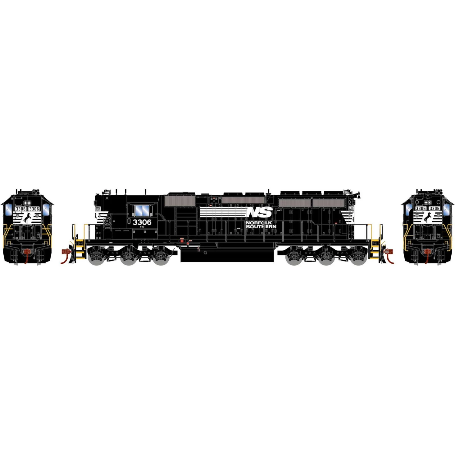 Athearn HO RTR SD40-2, NS #3306 3 Athearn HO RTR SD40-2, NS #3306