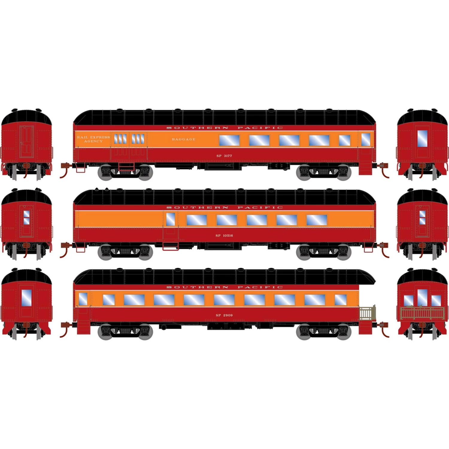 Athearn HO RTR Arch Roof Set, SP (3) 3 Athearn HO RTR Arch Roof Set, SP (3)