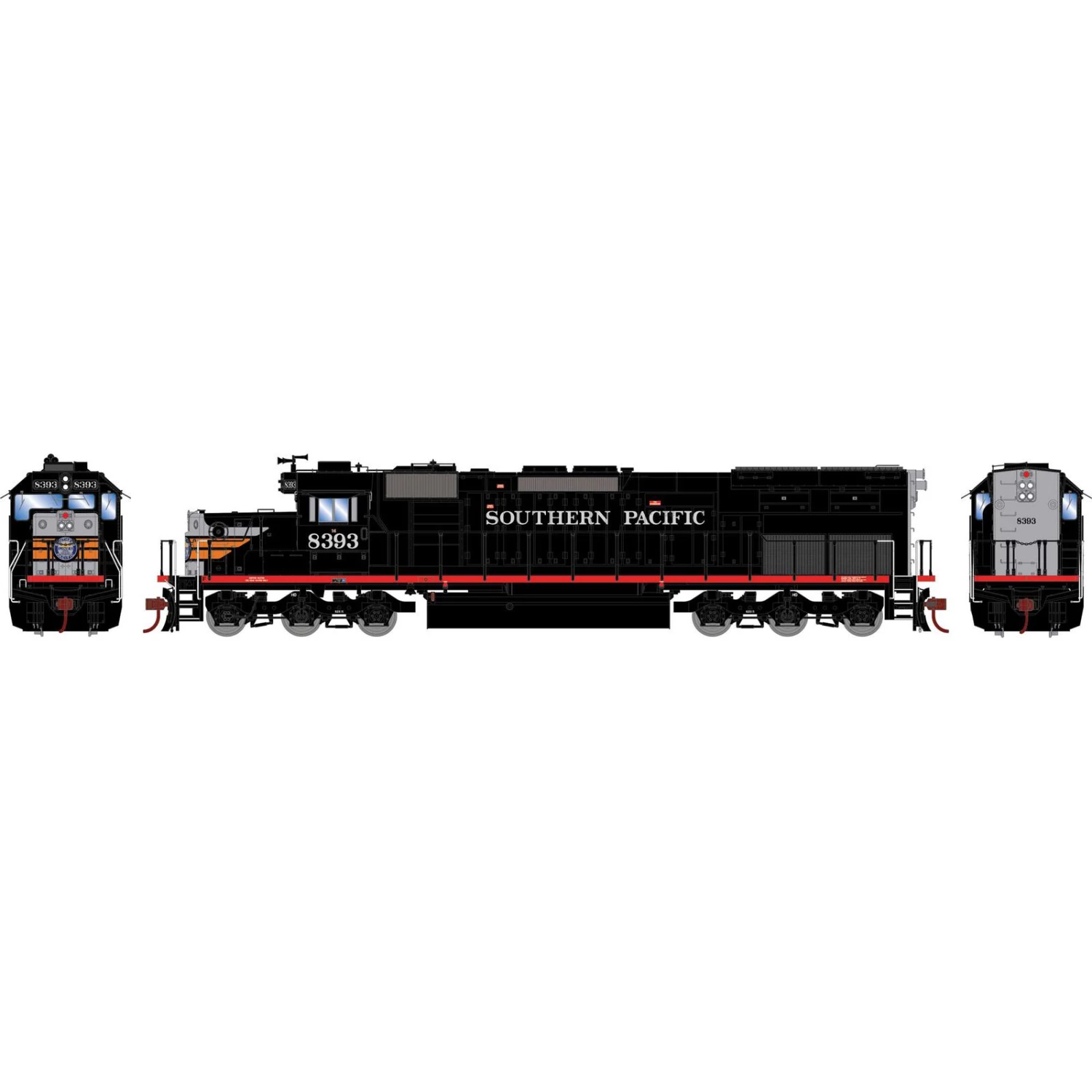 Athearn HO SD40T-2 Locomotive with DCC & Sound, SP/Black Widow #8393 3 Athearn HO SD40T-2 Locomotive with DCC & Sound, SP/Black Widow #8393