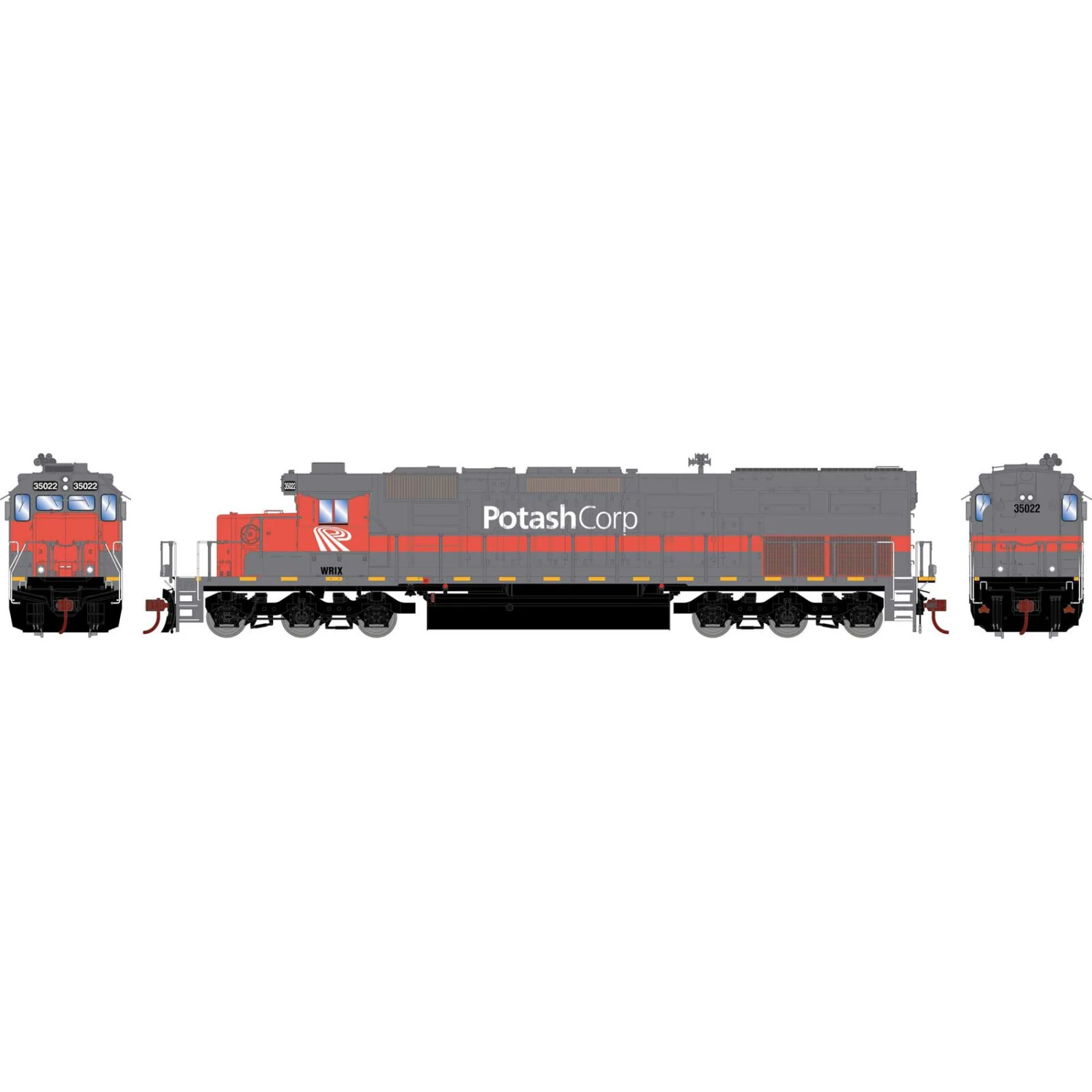 Athearn HO SD40T-2 Locomotive with DCC & Sound, Potash/WRIX #35022 3 Athearn HO SD40T-2 Locomotive with DCC & Sound, Potash/WRIX #35022