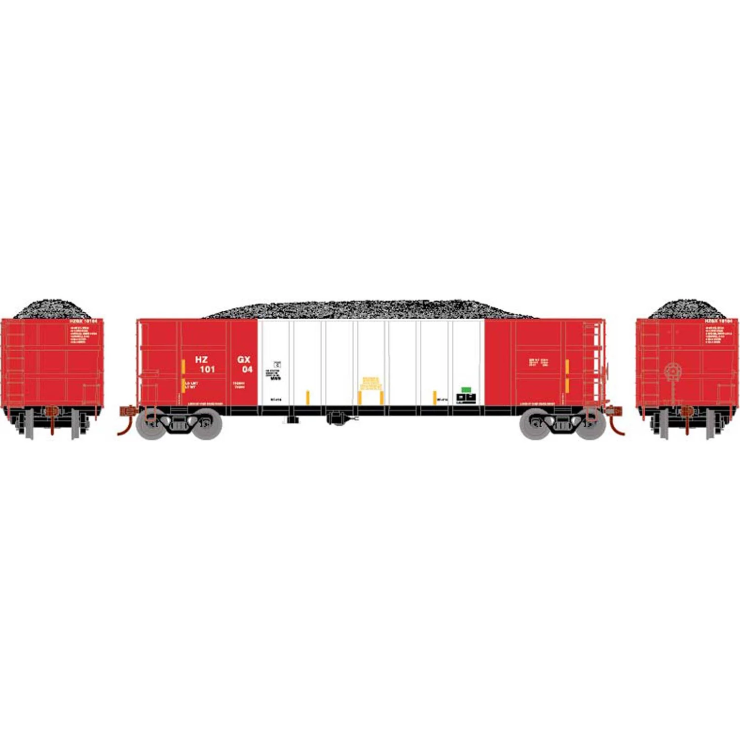Athearn HO RTR Thrall High Side Gondola/Ld,HZGX/Wht #10104 3 Athearn HO RTR Thrall High Side Gondola/Ld,HZGX/Wht #10104