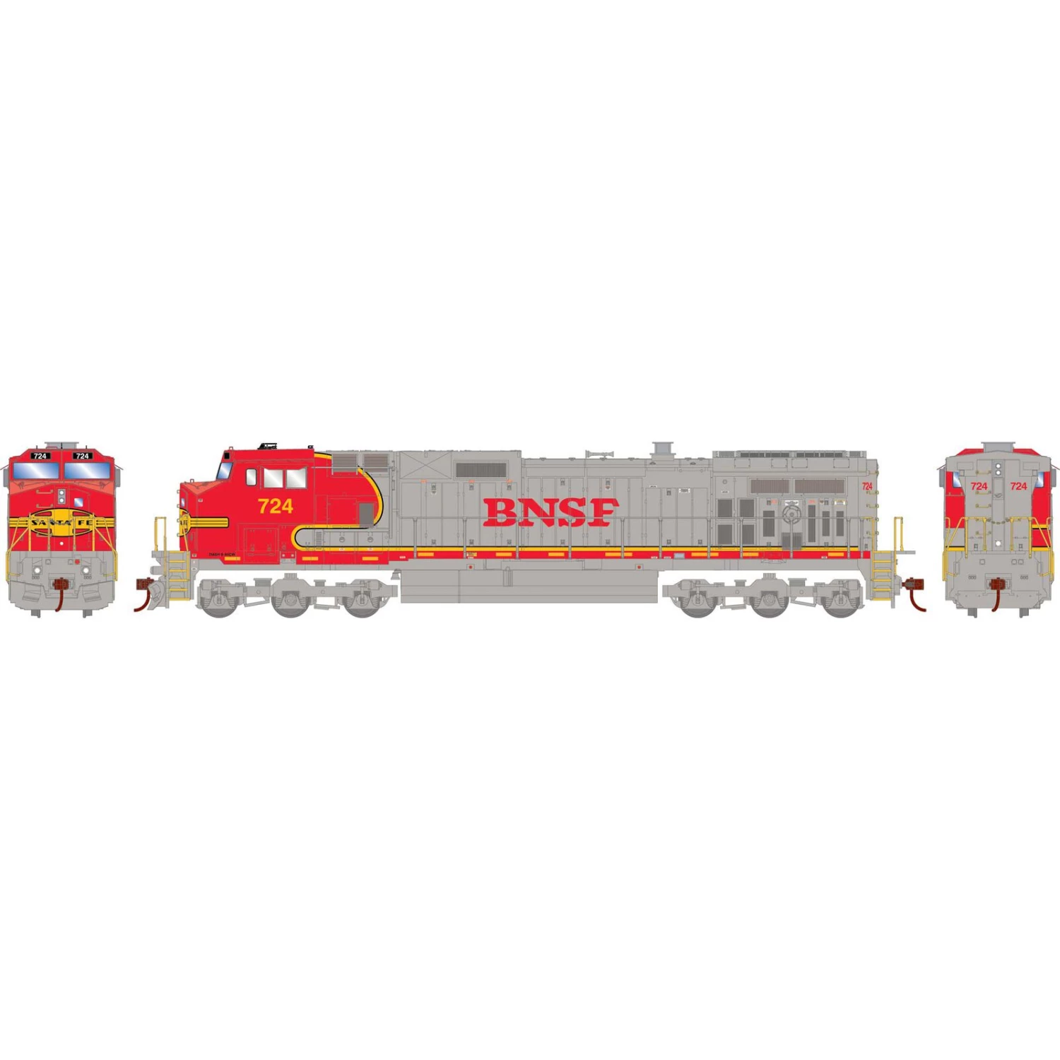 Athearn HO Dash 9-44CW Locomotive Sound-Ready, BNSF & Warbonnet #724 3 Athearn HO Dash 9-44CW Locomotive Sound-Ready, BNSF & Warbonnet #724