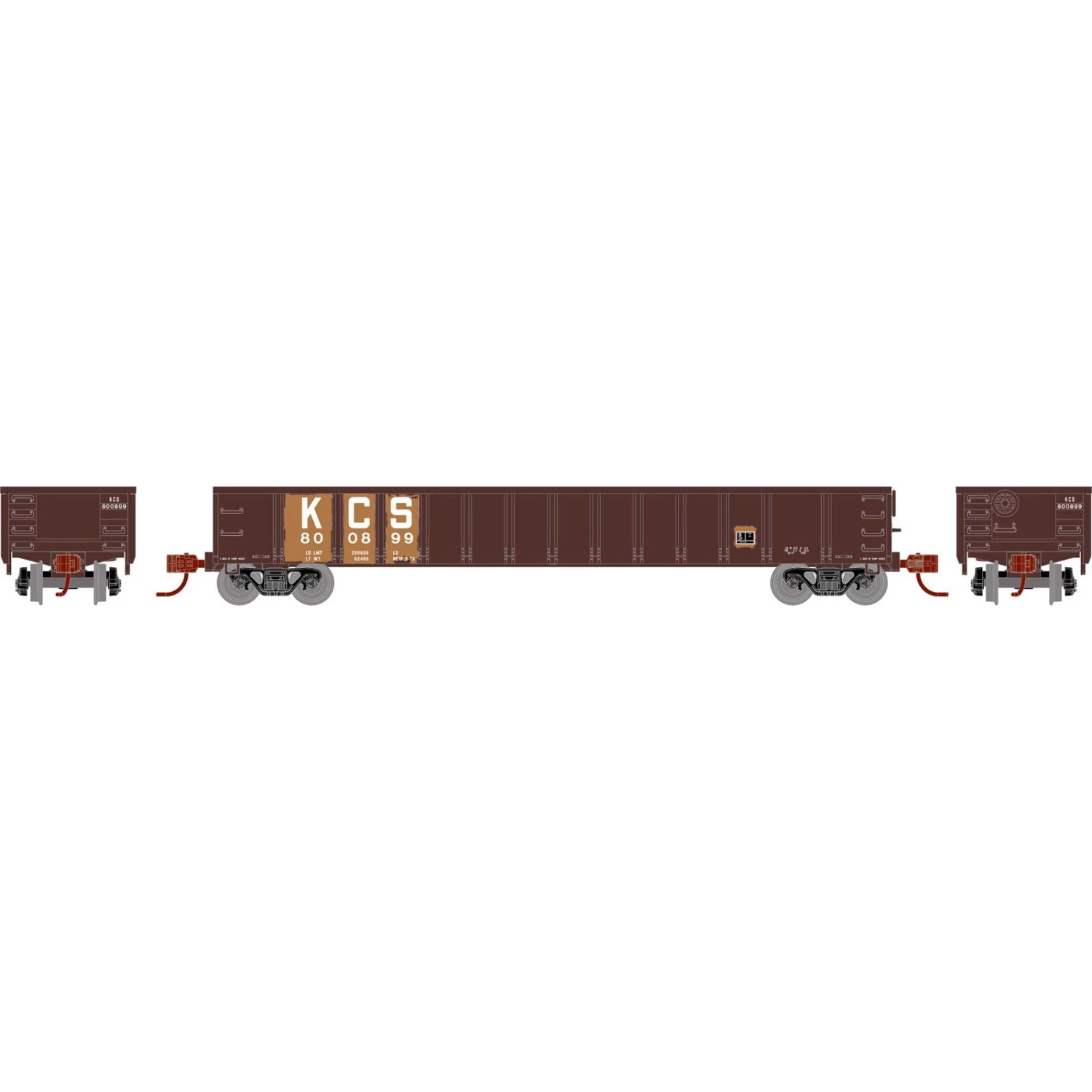 Athearn HO RTR 52' Mill Gondola, KCS #800899 3 Athearn HO RTR 52' Mill Gondola, KCS #800899