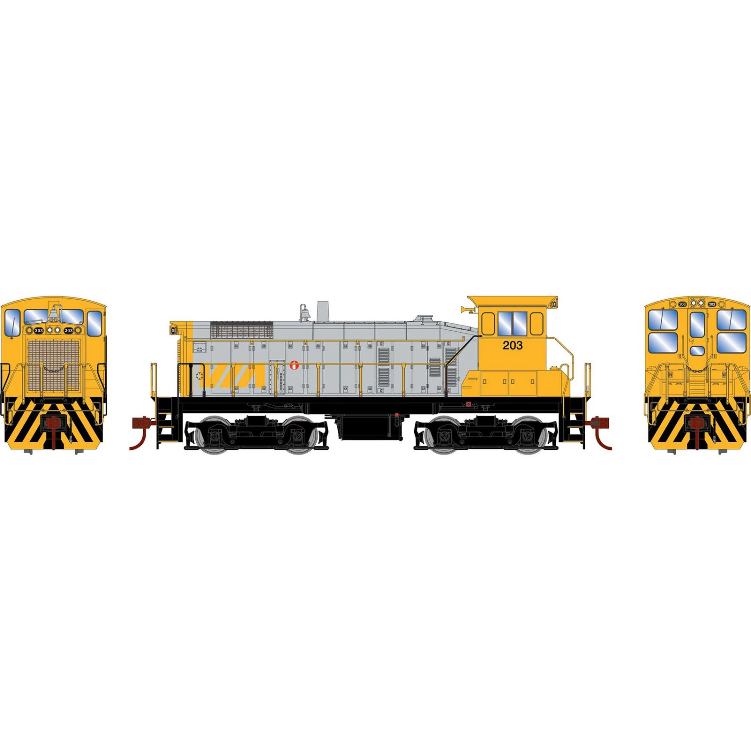 Athearn HO SW1000 Locomotive with DCC & Sound, VIA #203 3 Athearn HO SW1000 Locomotive with DCC & Sound, VIA #203