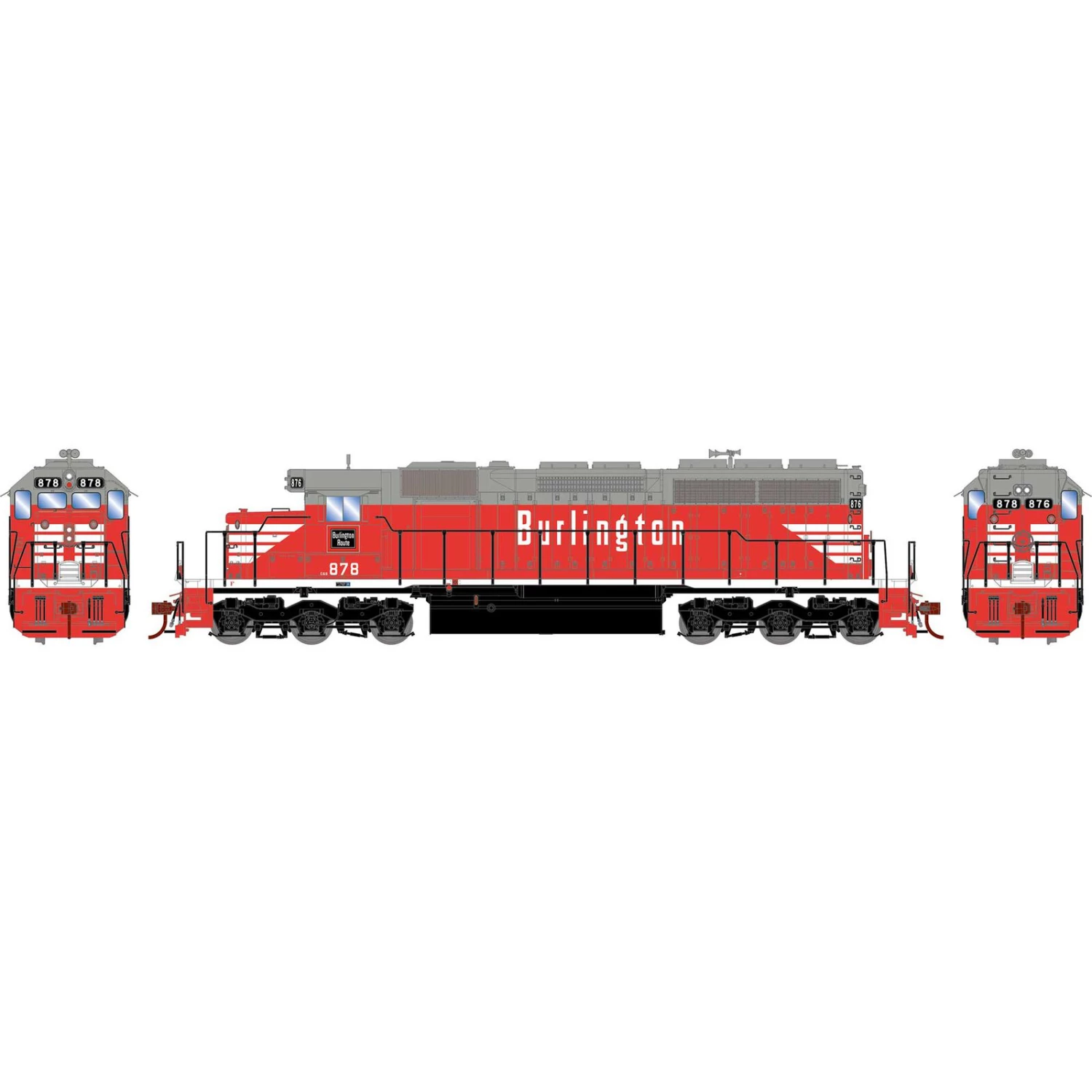 Athearn HO SD40 Locomotive with DCC & Sound, Colorado & Southern #878 3 Athearn HO SD40 Locomotive with DCC & Sound, Colorado & Southern #878
