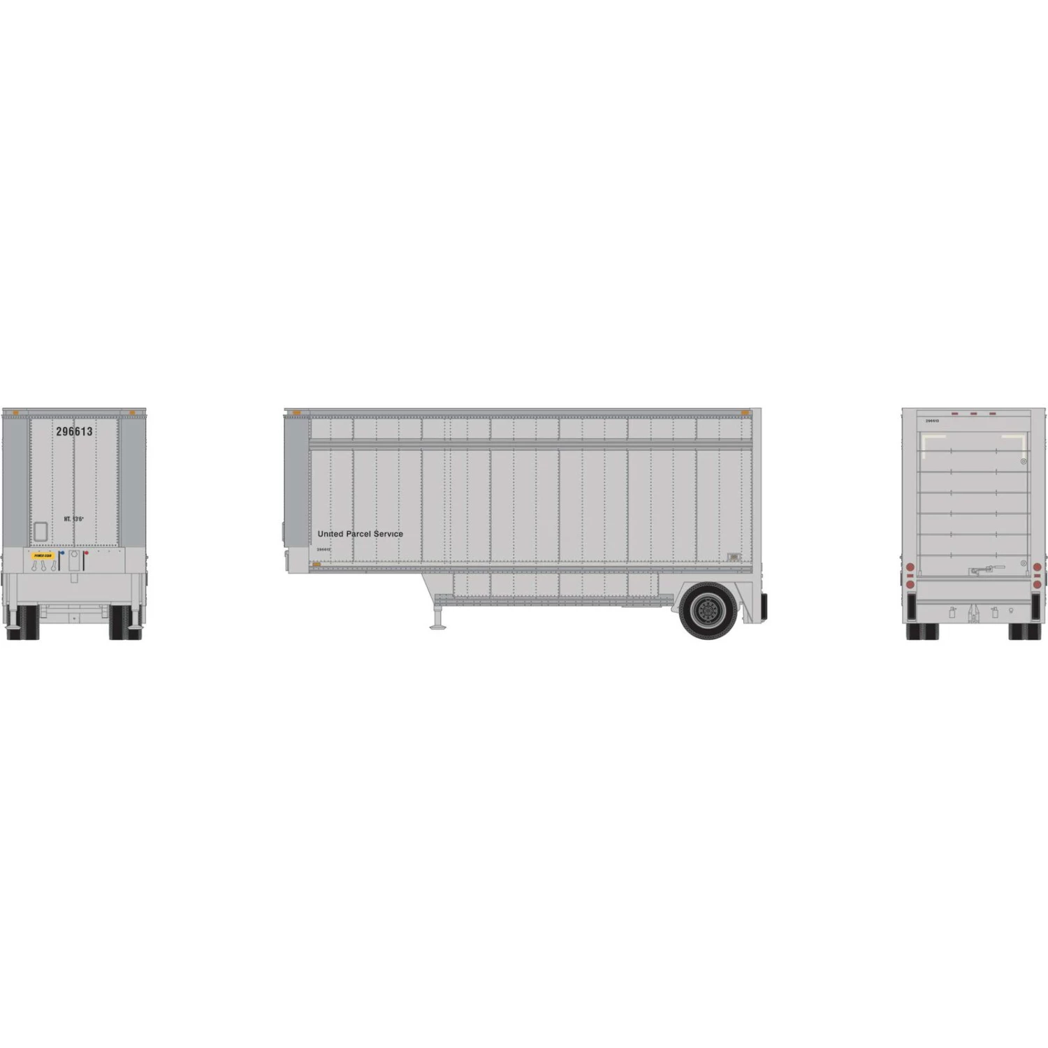 Athearn HO RTR 28' Drop Sill Trailer UPS No Shield #296613 3 Athearn HO RTR 28' Drop Sill Trailer UPS No Shield #296613