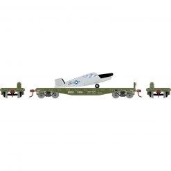 Athearn HO 40' Flat Car with Plane, DODX, USAF #7003