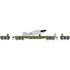 Athearn HO 40' Flat Car with Plane, DODX, USAF #7017