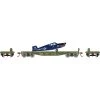 Athearn HO 40' Flat Car with Plane, DODX, Navy #7031